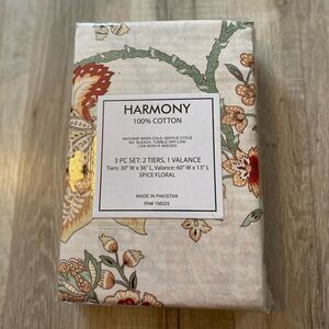 Harmony (Spice Floral) 3 Piece Curtain Set Botanical Design